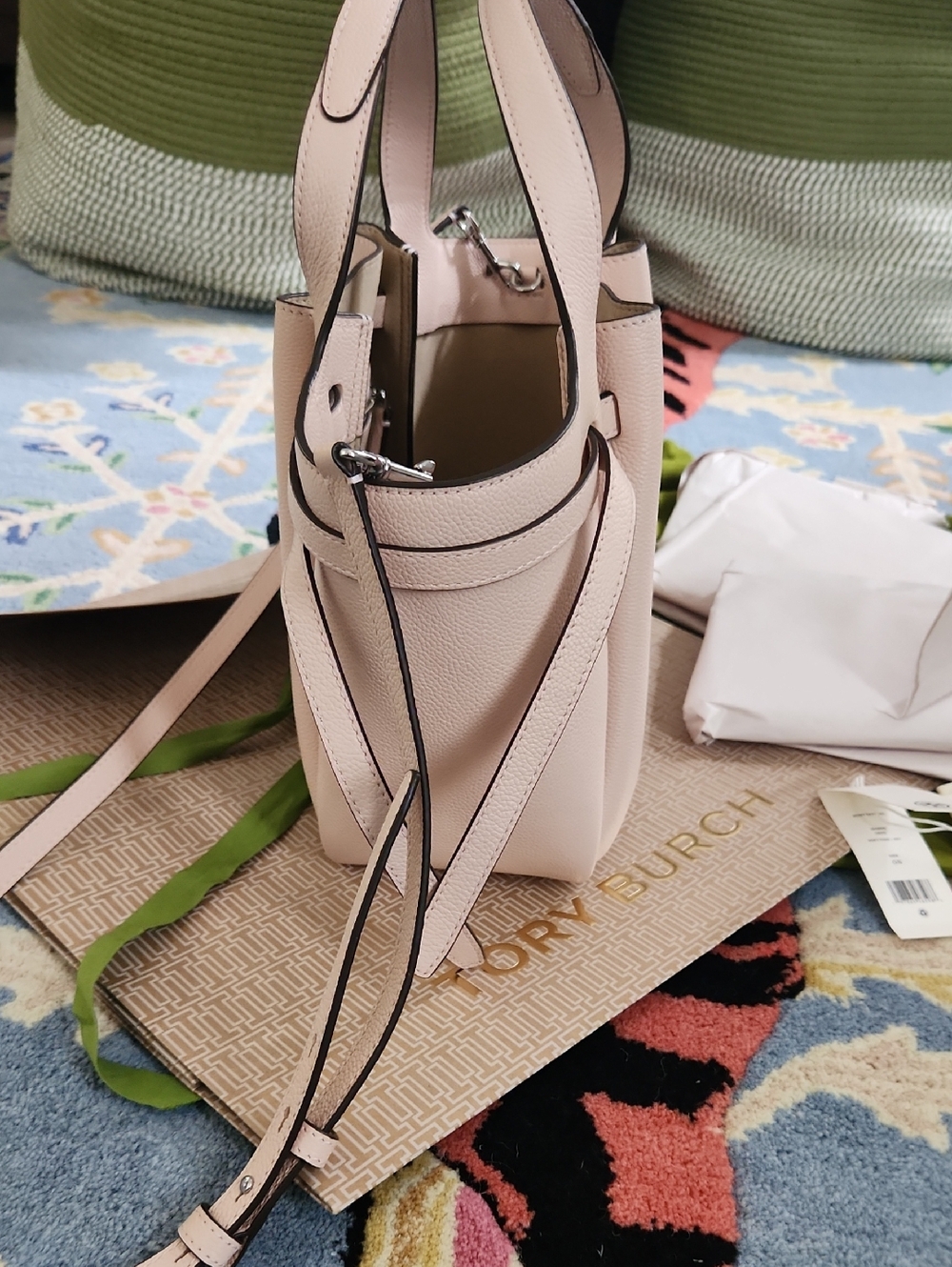 Tory Burch Romy Tote Satchel In Soft Pink - Picture 5 of 13